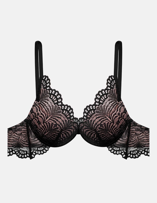 Push-up bra Kim - black and gold