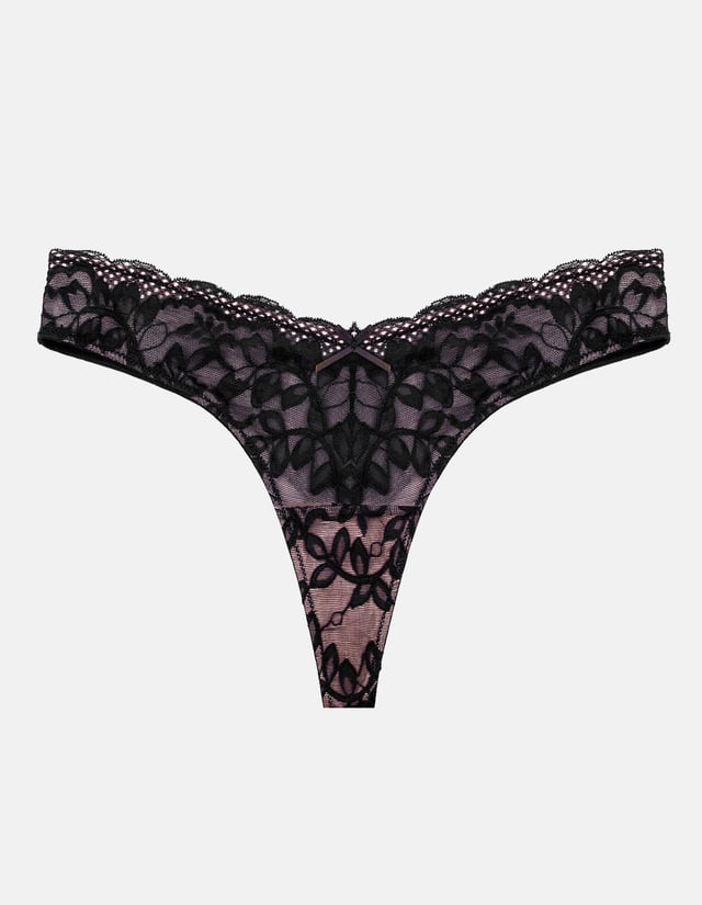 Thongs Klara - black and gold