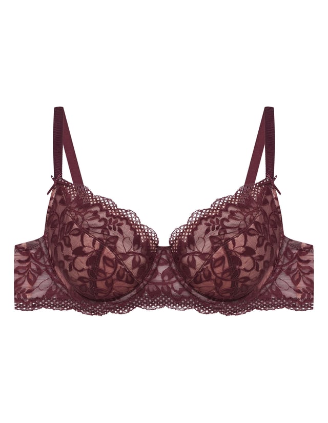 Semi-padded bra Klara - maroon