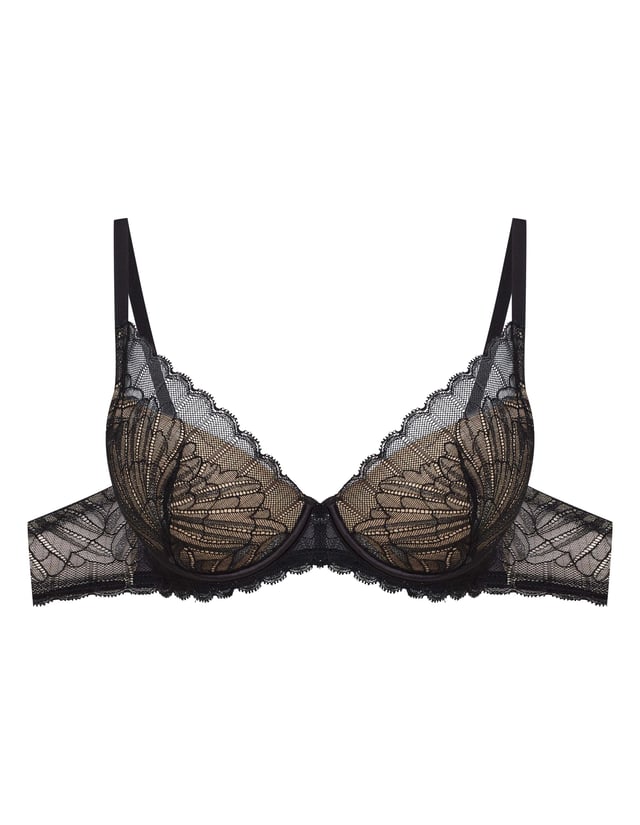 Push-up bra Oprah - black and gold