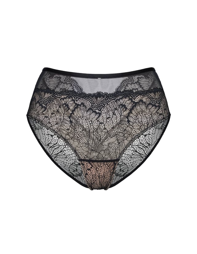 High-waisted panties Crown - Black