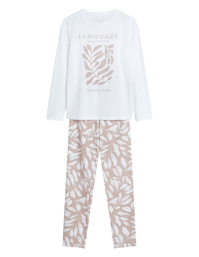 Piżama Dextra - kremowy