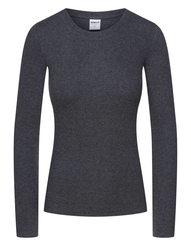 Ribbed Long Sleeve Shirt - Grey