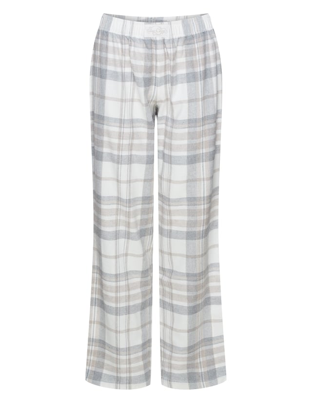 Midreams Plaid Pajama Pants - cream