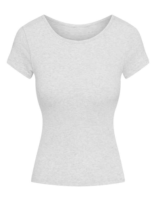Off Duty T-Shirt with Built-In Bra - Grey