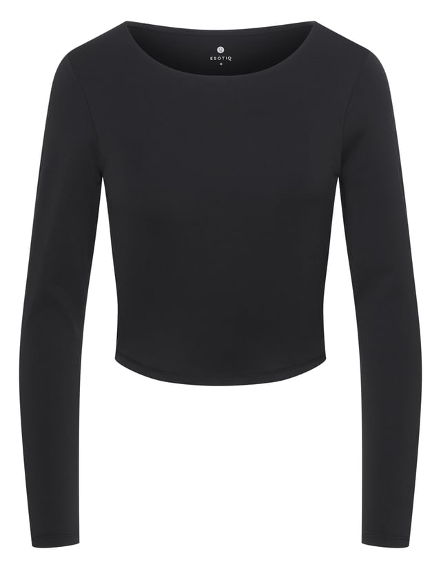 Bare Back Sports Top with Back Cutout - Black