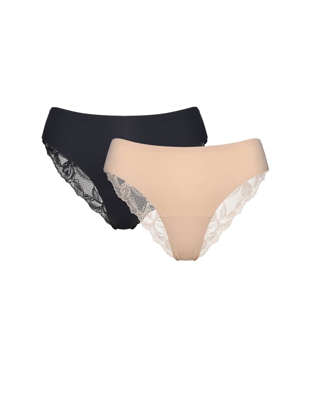 Two-Pack of MINA Brazilian Panties with Lace Back - Multi