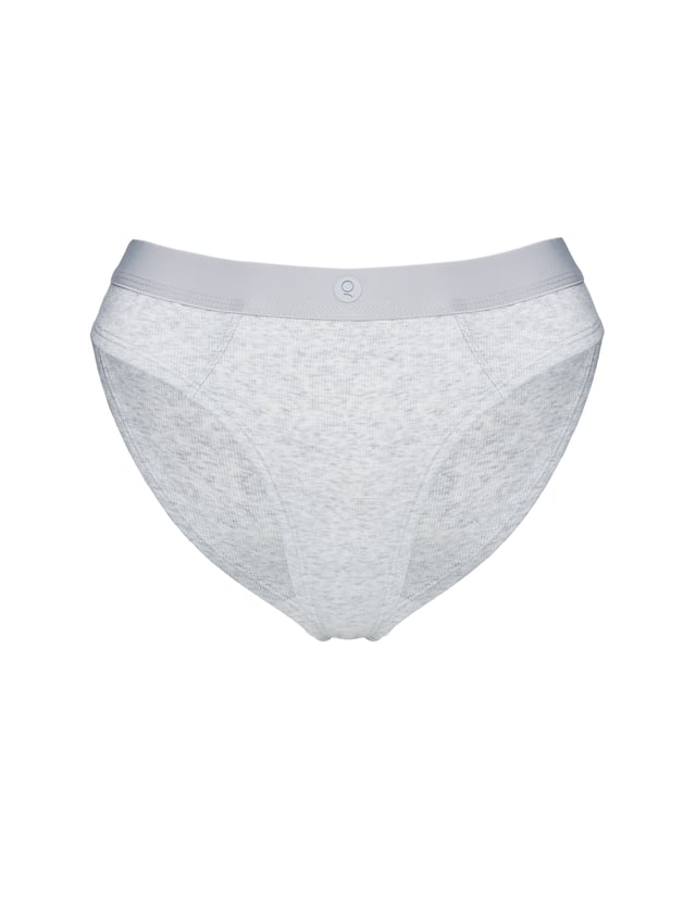 Ribbed Recovery Briefs with Decorative Elastic - Grey