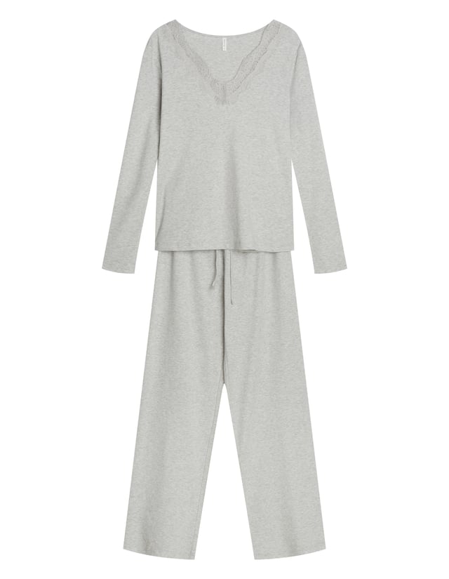Long Pajamas CRIMSON Premium with Lyocell and Wool - Grey