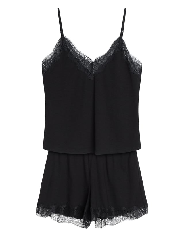 Piżama krótka ISADORA - Black