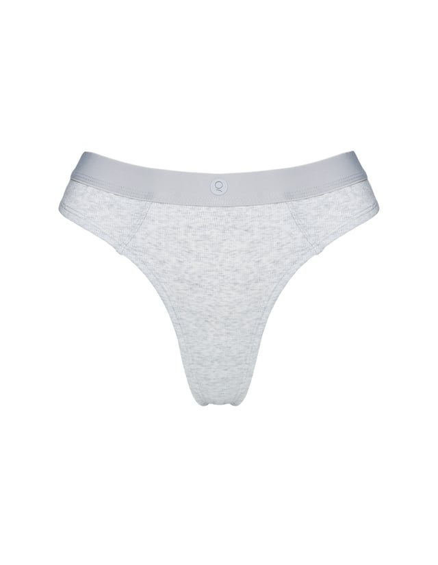 Hold Tight Thongs with Decorative Elastic - Grey