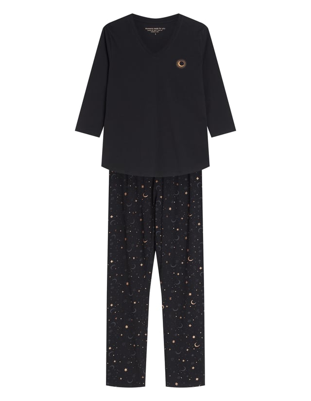 Long Pajamas GILLY - Black