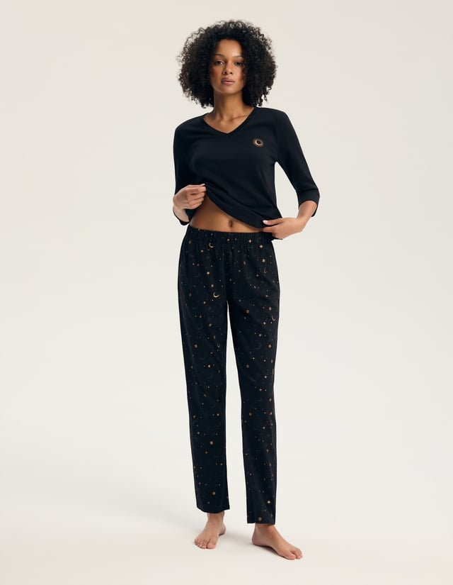 Long Pajamas GILLY - Black