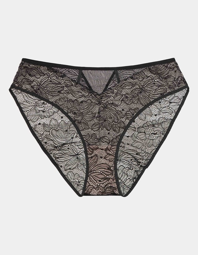 Höschen mit hoher Taile Nikola - Schwarz-und-gold