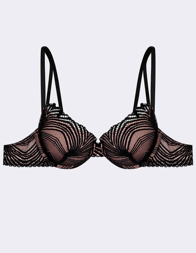 Push-up bra Ninfa - black and gold