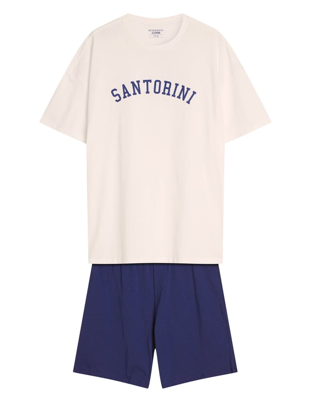 Piżama Santorini - kremowy