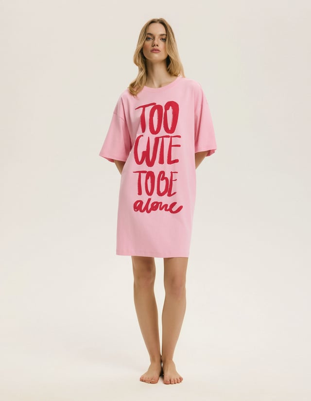 Koszula nocna Bloovii Happiness - рожевий