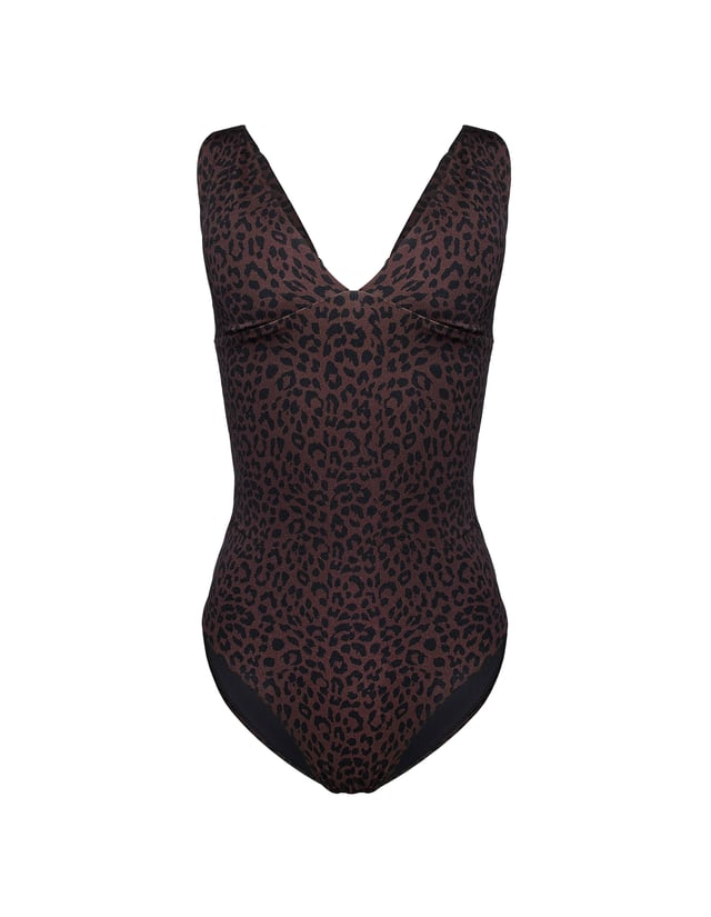 One-Piece Swimsuit Base - brown