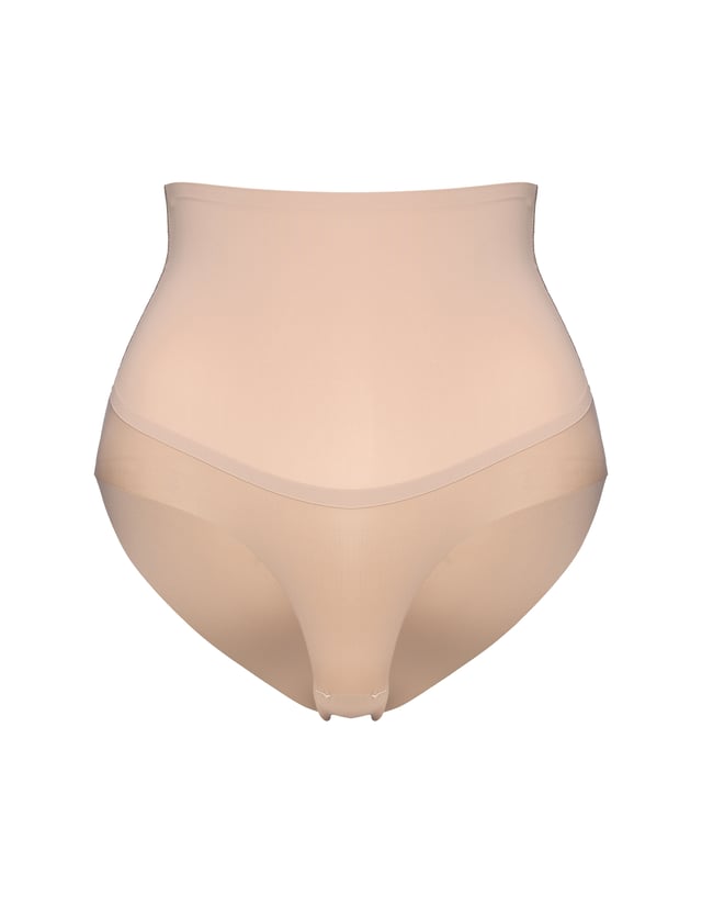 High-Waisted Slim Panties - Beige