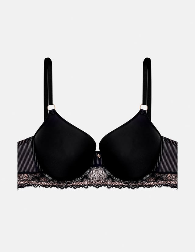 Padded bra Kyoko - black and gold