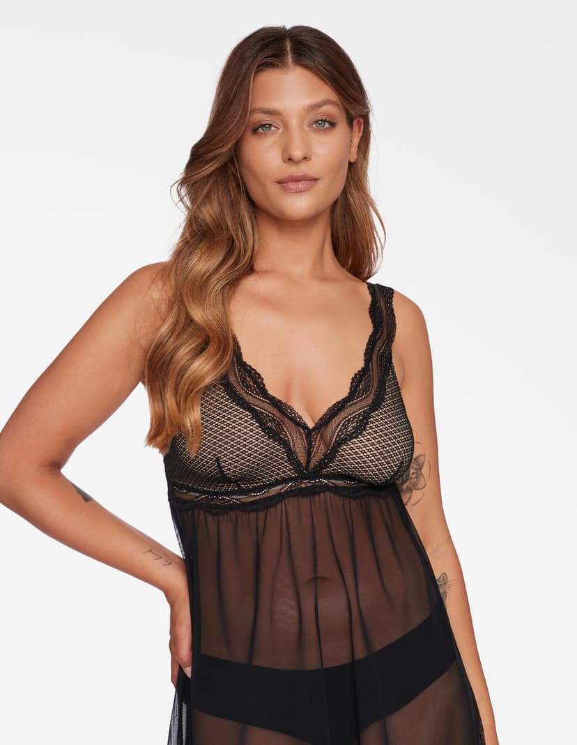 NightDress Blessy black and gold 1