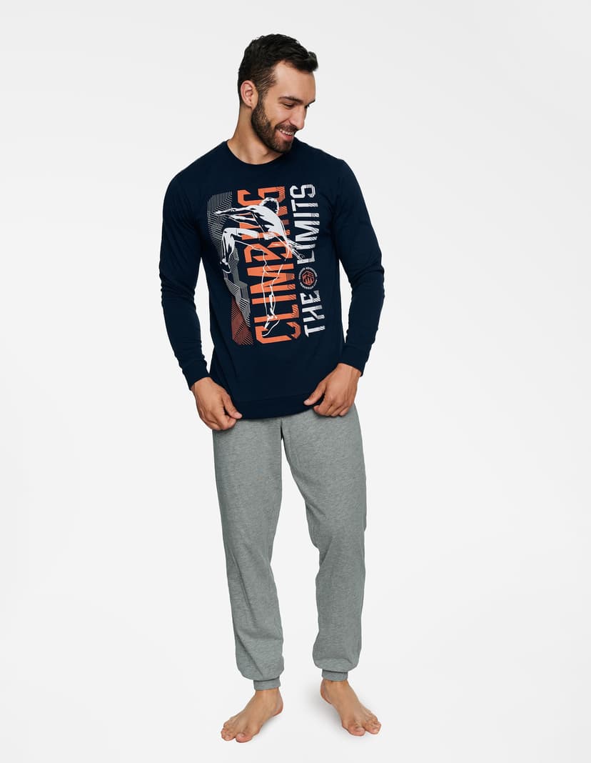 Pyjama Block Navy-Blau 1