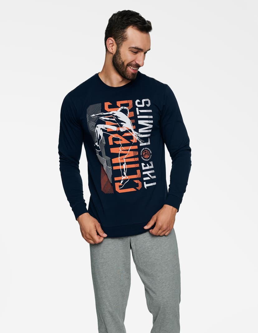 Pyjama Block Navy-Blau 3