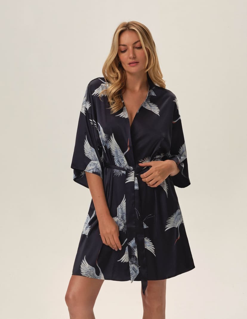 Bademantel Jael Navy-Blau 1