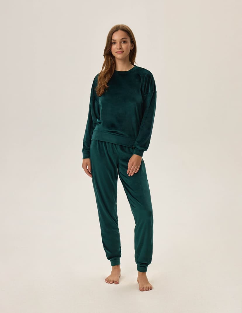 Welurowy dres Fain zielony 1