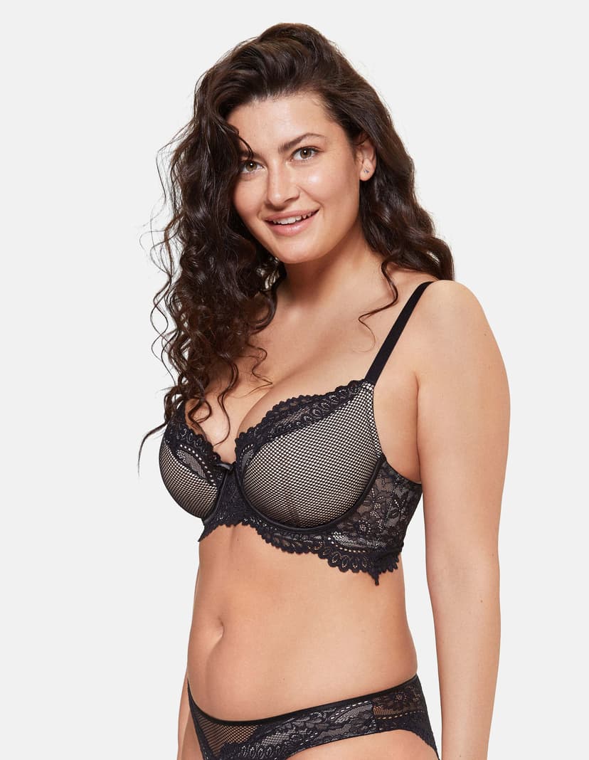 Halb-Gepolsterter BH Glamour Schwarz 1