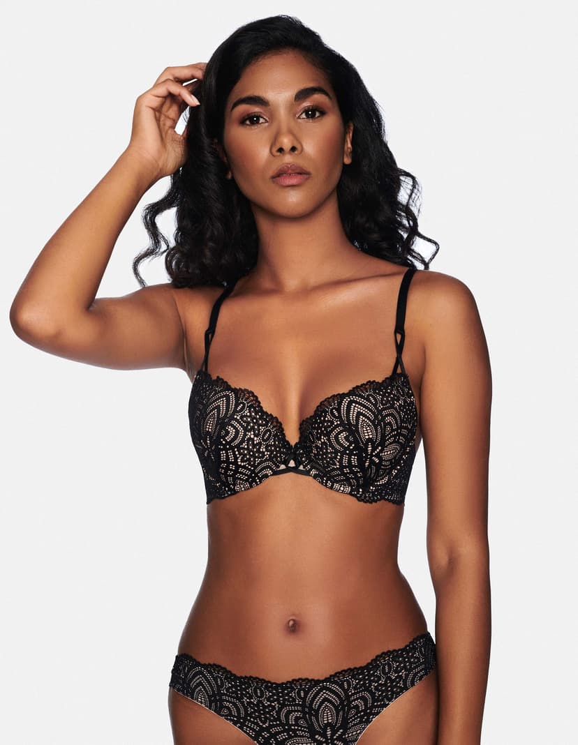 Push-up BH Ruth Schwarz-und-gold 1
