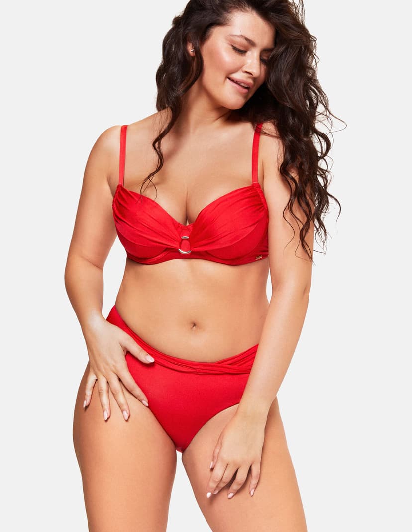 Bikini-Slip Aqua Rot 1