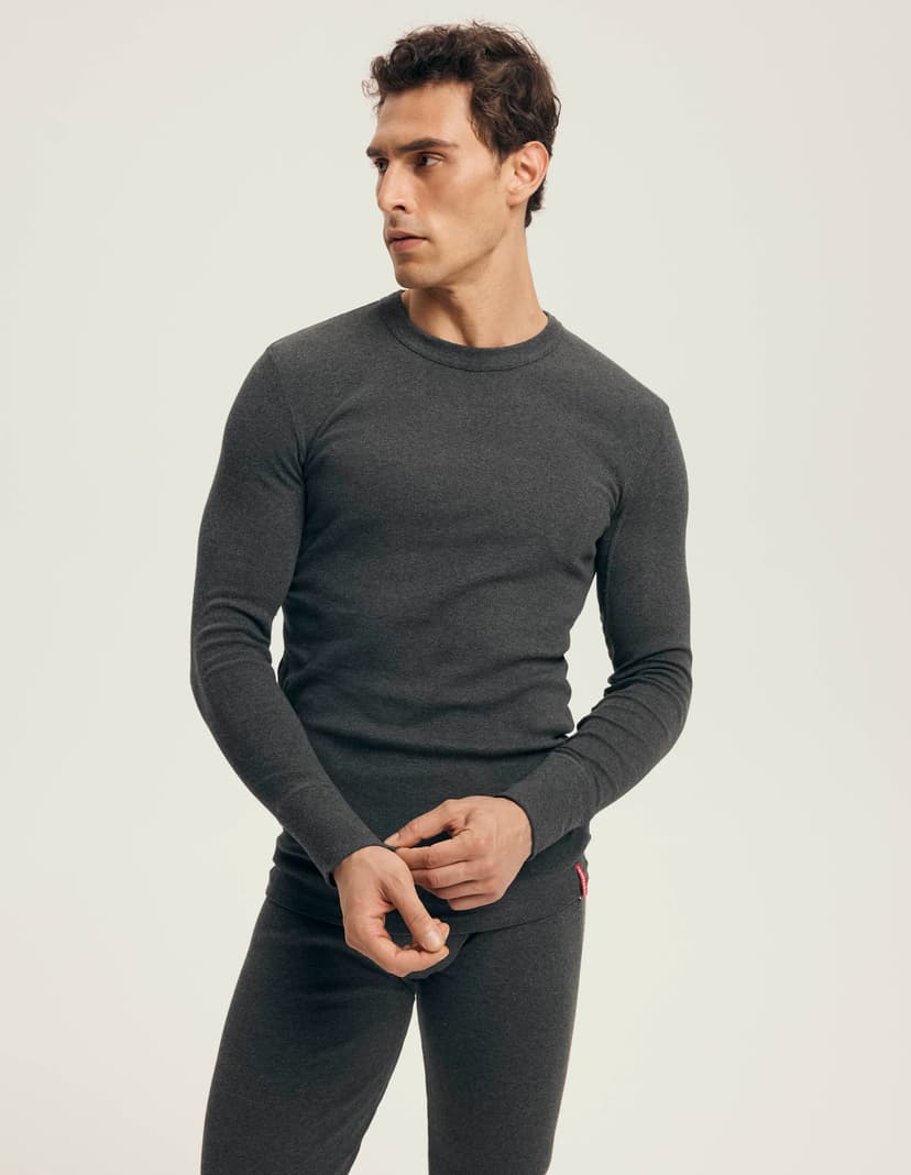Cotton long-sleeved T-shirt Grey 1