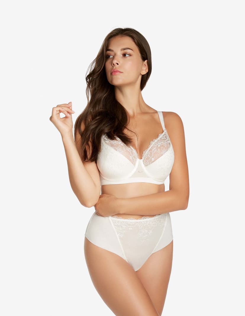 Höschen mit hoher Taille Bethany Cremefarben 5