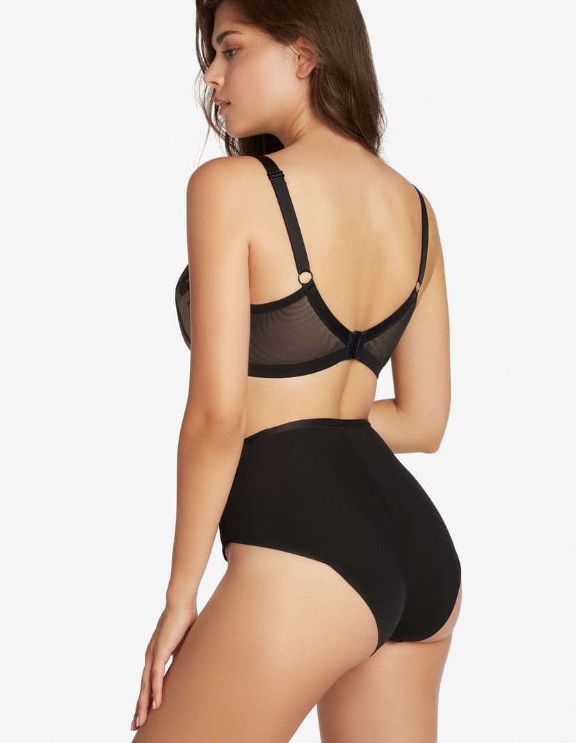 Höschen mit hoher Taille Bethany Schwarz 2