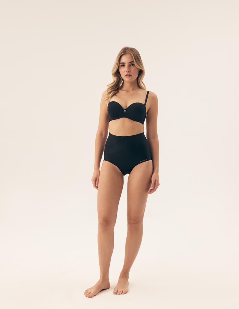 High-waisted briefs Plain Black 5