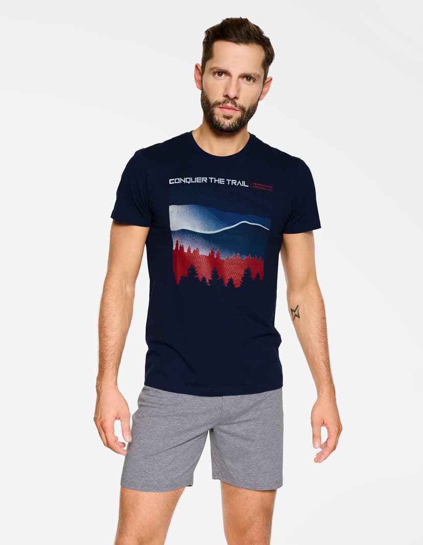 Pyjama Nature Navy-Blau 1