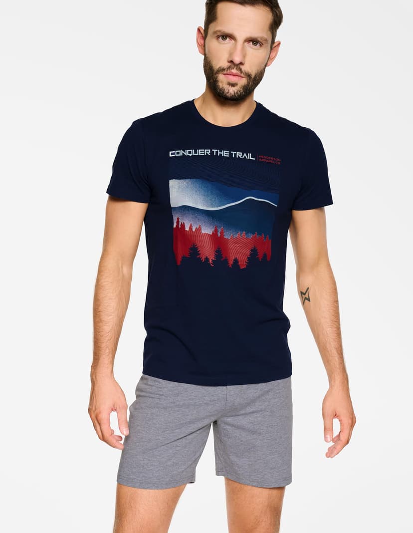 Pyjama Nature Navy-Blau 4