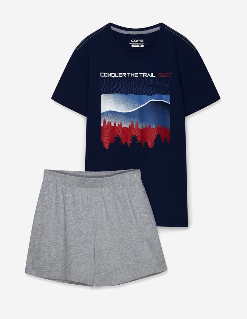 Pyjama Nature Navy-Blau 5