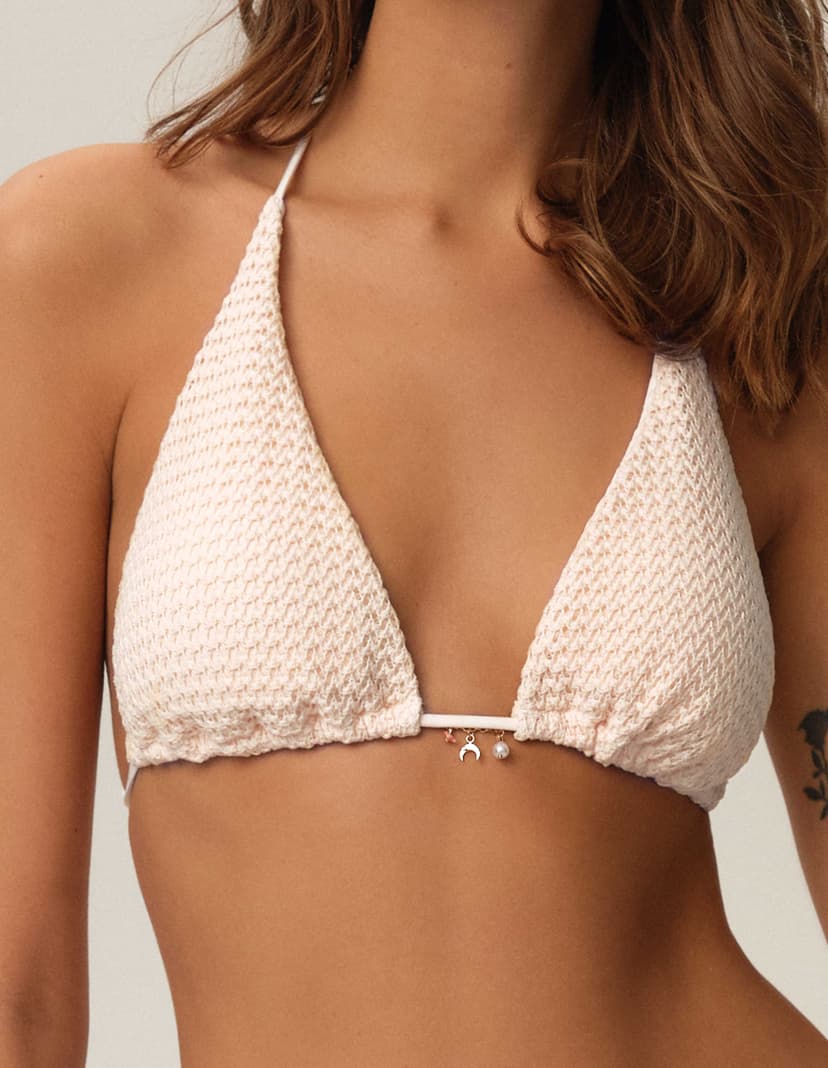 Góra od bikini typu trójkąt Eisley kremowy 9