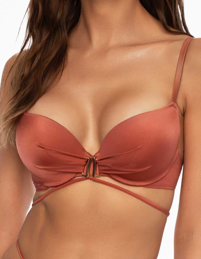 Góra od bikini push-up Thea brązowy 3