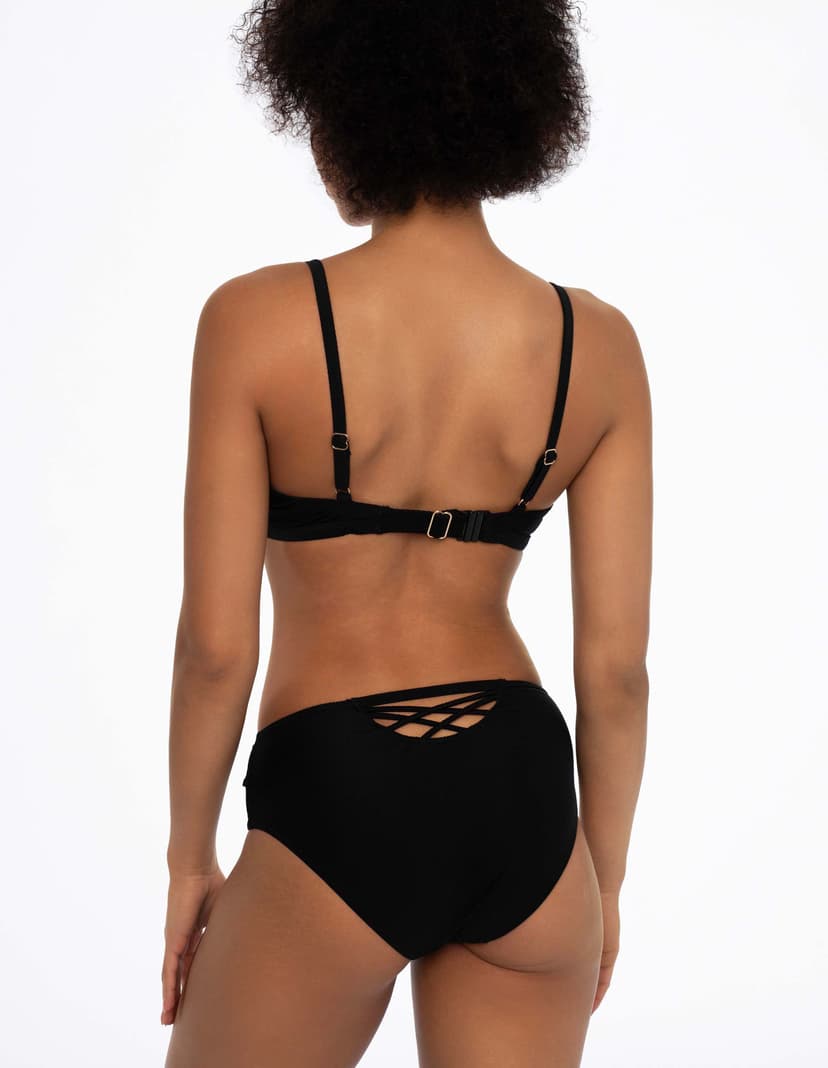 Dół od bikini z wysokim stanem Sunrise czarny 2