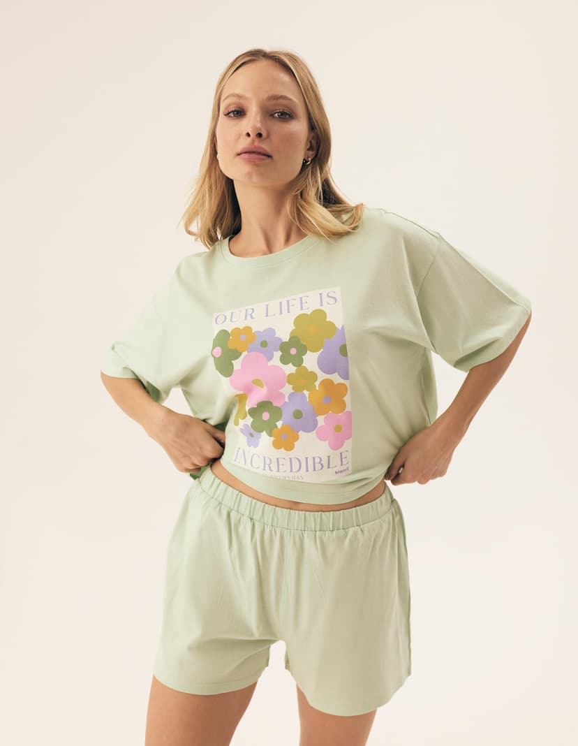 Pyjamas Bloovii Flovers Green 1