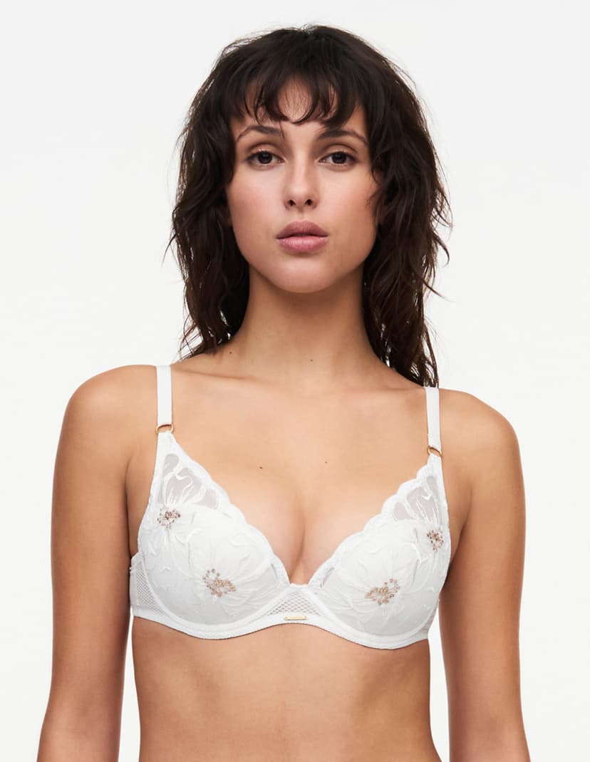 Biustonosz plunge fleurs Chantelle beżowy 1