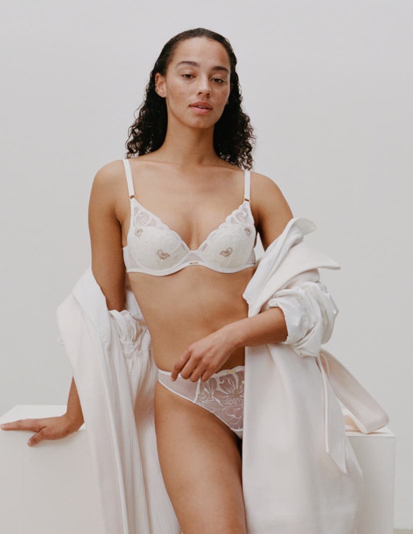 Biustonosz plunge fleurs Chantelle beżowy 3