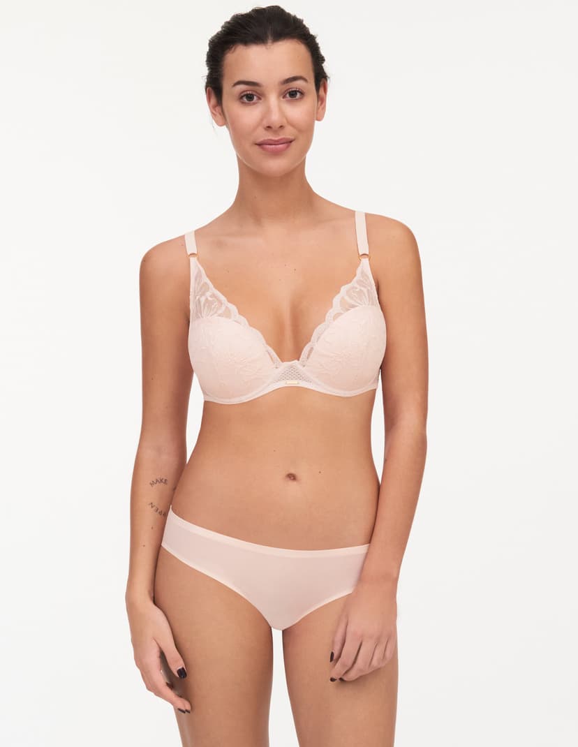 Biustonosz plunge fleurs Chantelle różowy 3