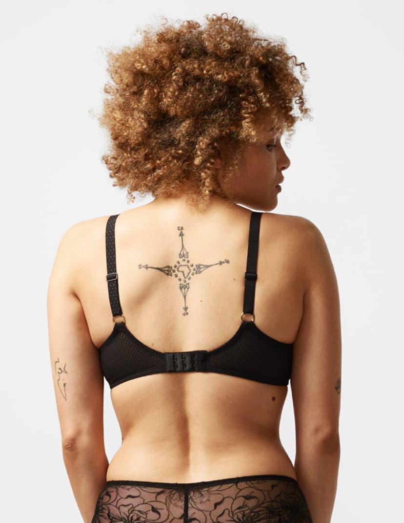 Biustonosz plunge fleurs Chantelle czarny 2