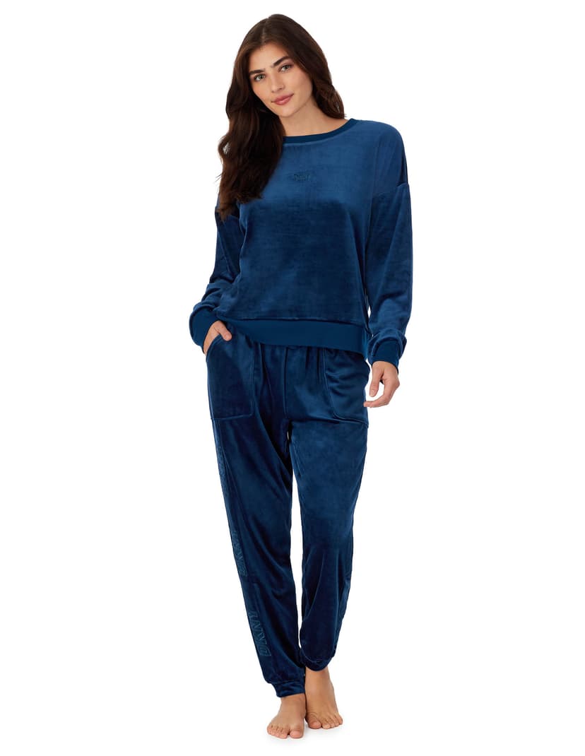 Dresowy luxe plush & jogger lounge set DKNY granatowy 3