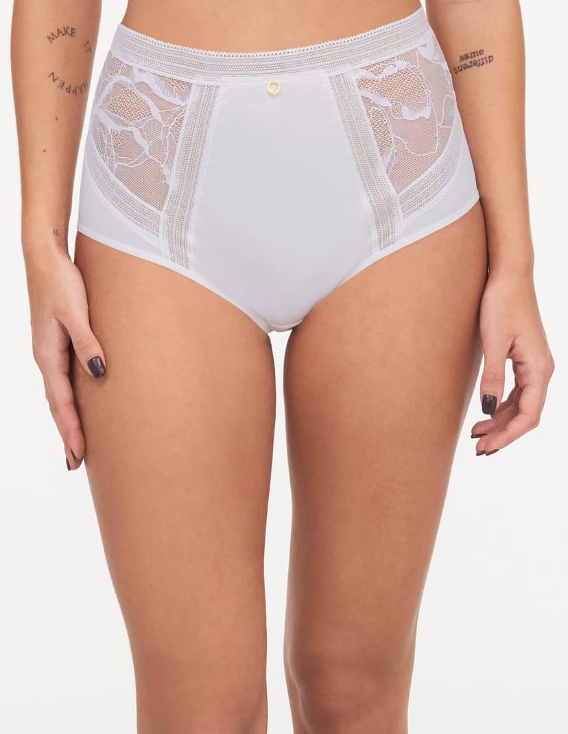 Majtki z wysokim stanem true lace Chantelle kremowy 3