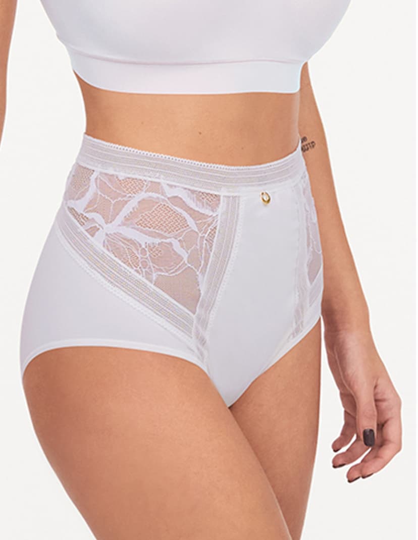 Majtki z wysokim stanem true lace Chantelle kremowy 2